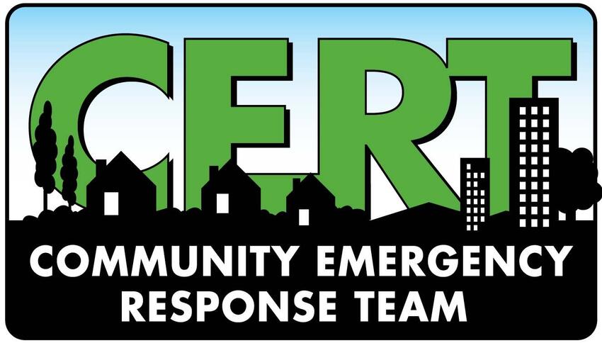Letters CERT with text reading community emergency response team