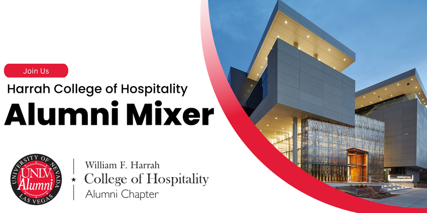 Harrah College of Hospitality Alumni Mixer. Exterior view of Hospitality Hall.