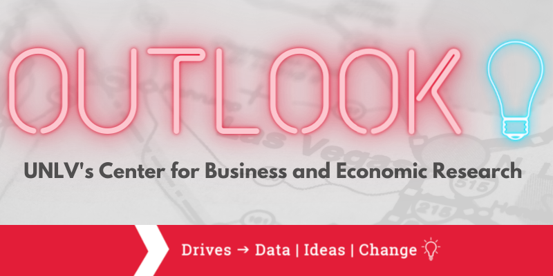 Outlook: UNLV's Center for Business and Economic Research. Slogan: drives data, ideas, change