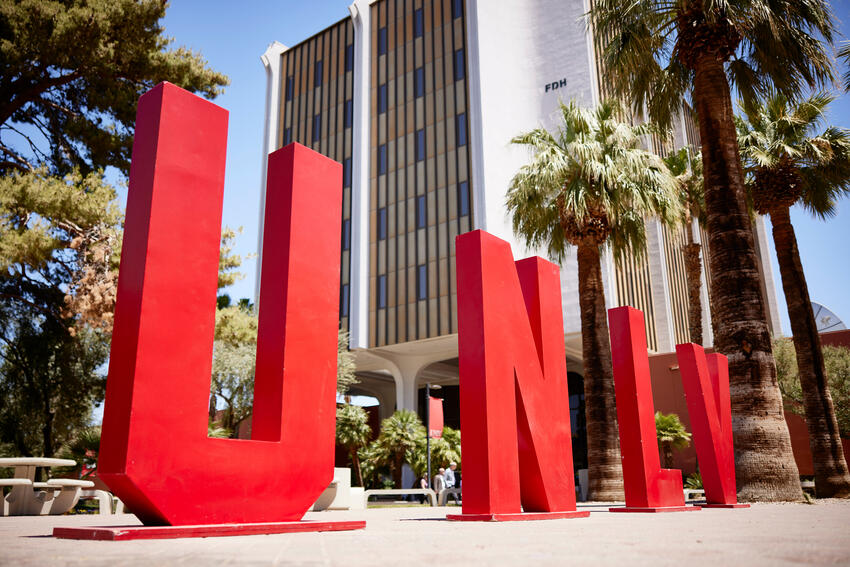 Large red UNLV letters