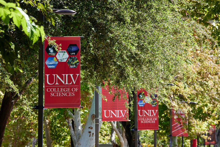 UNLV banners on campus