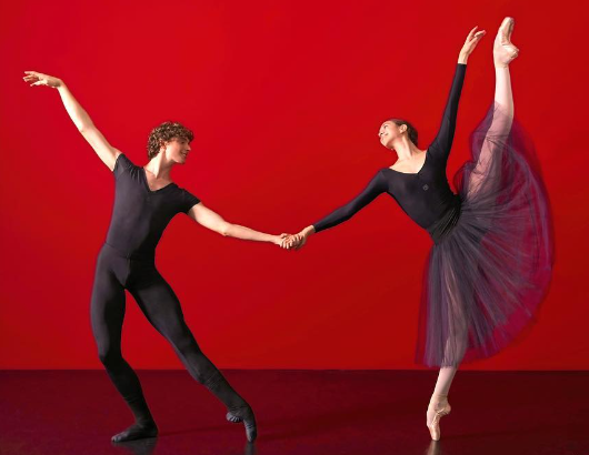 A couple dancing ballet