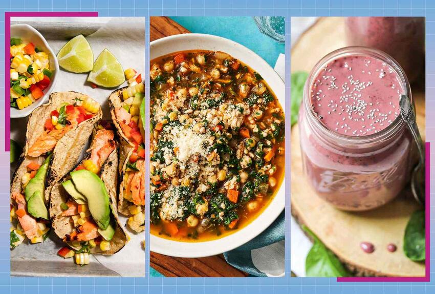 A photo of a variety of healthy foods