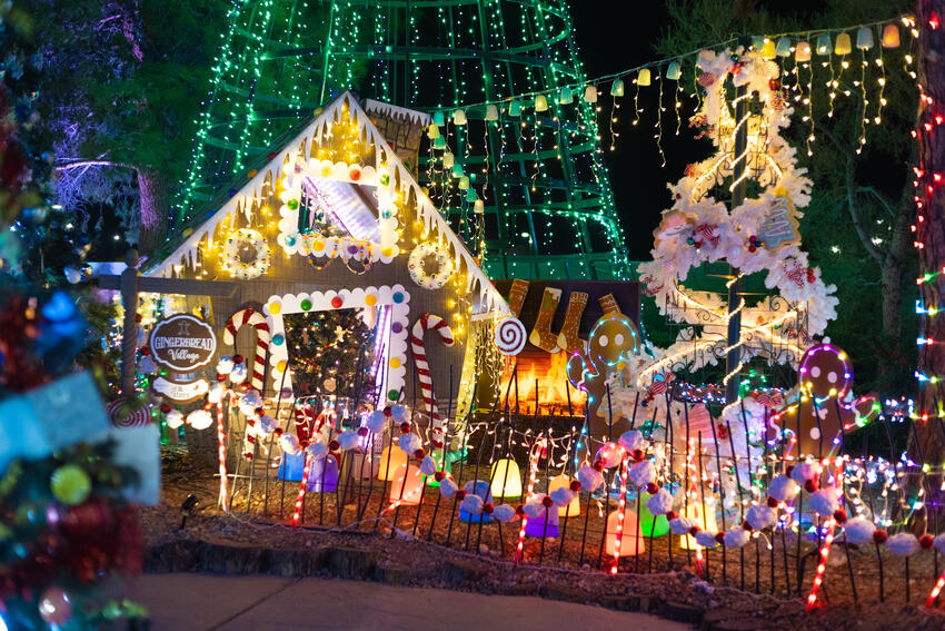 Giant gingerbread house at the Magical Forest