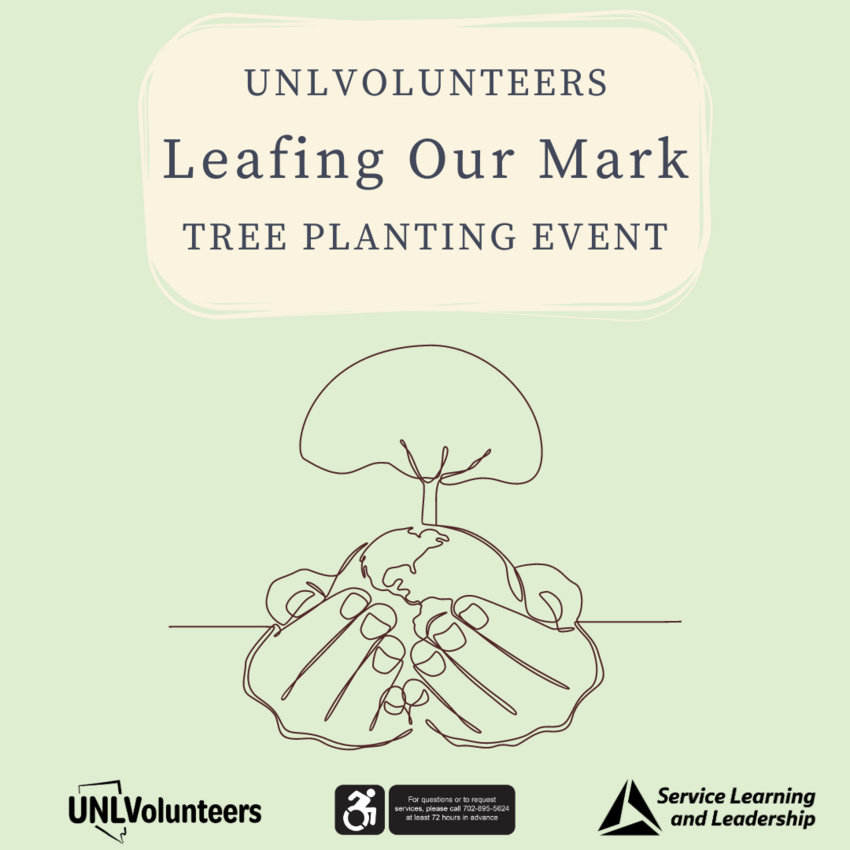 UNLV Volunteers Leafing Our Mark Tree Planting Event Logo