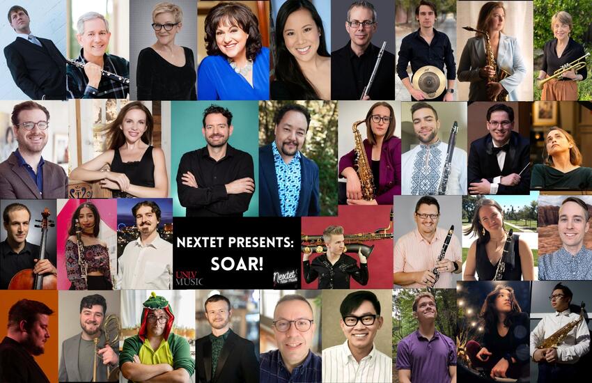 Photo collage of all performers for "NEXTET Presents: SOAR!"