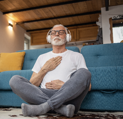 A man practicing meditation