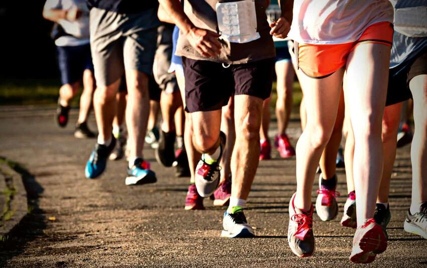 Group of people running a 5k