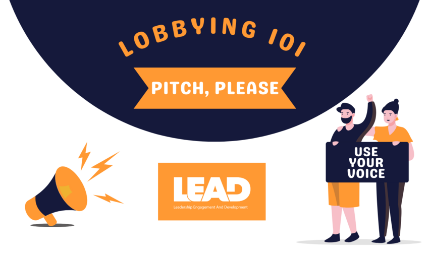 Lobbying 101: Pitch Please graphic
