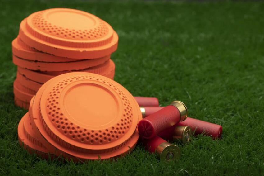 A stack of clay targets