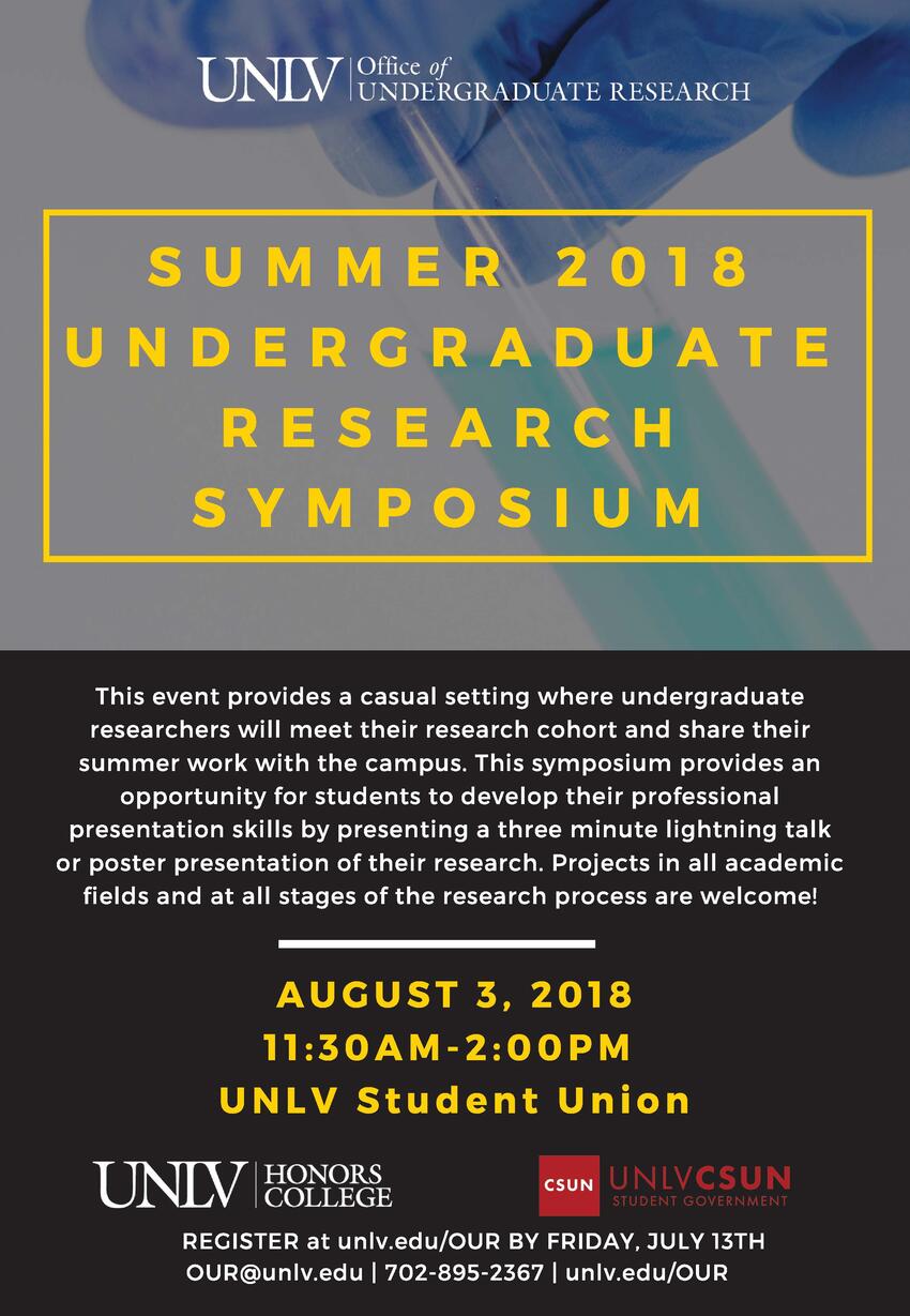 2018 Summer research symposium flyer