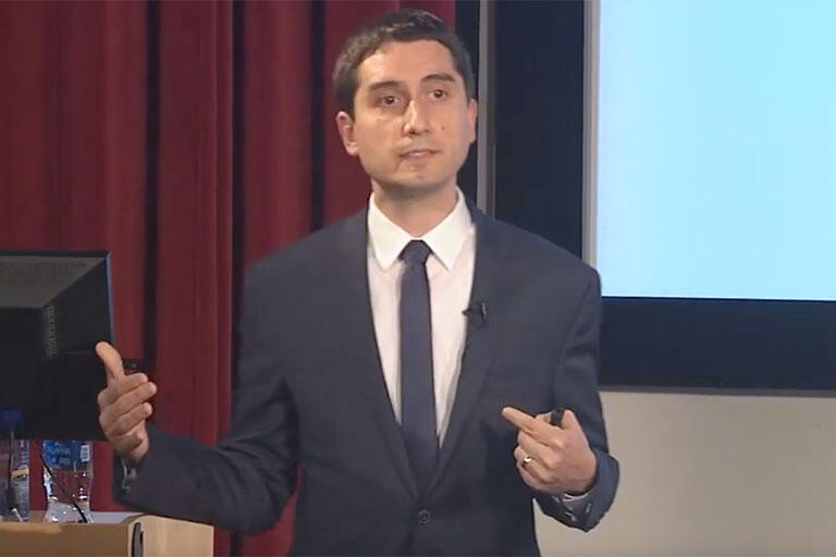 Jon Valant giving a presentation