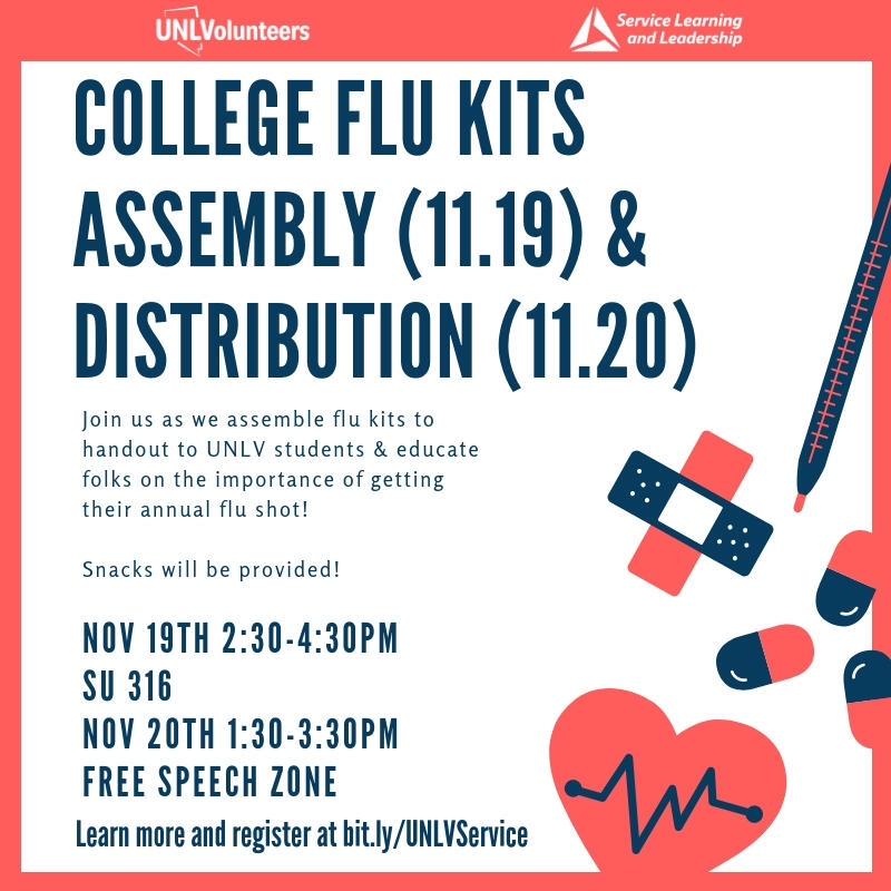 College flu kits assembly and distribution poster