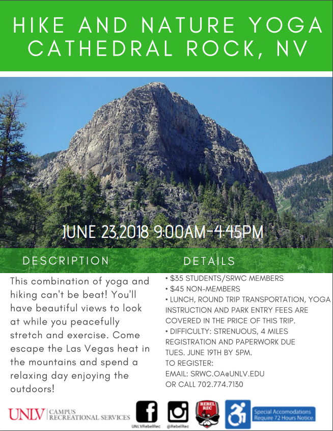Cathedral Hike and Yoga flyer