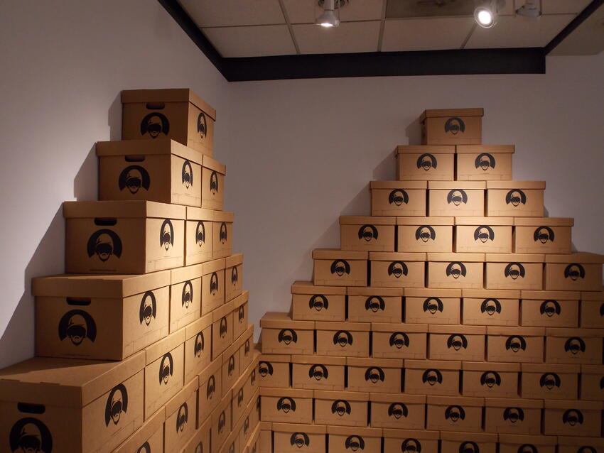 Boxes stacked pyramid style