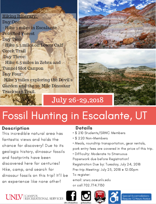 Escalante hiking and camping flyer