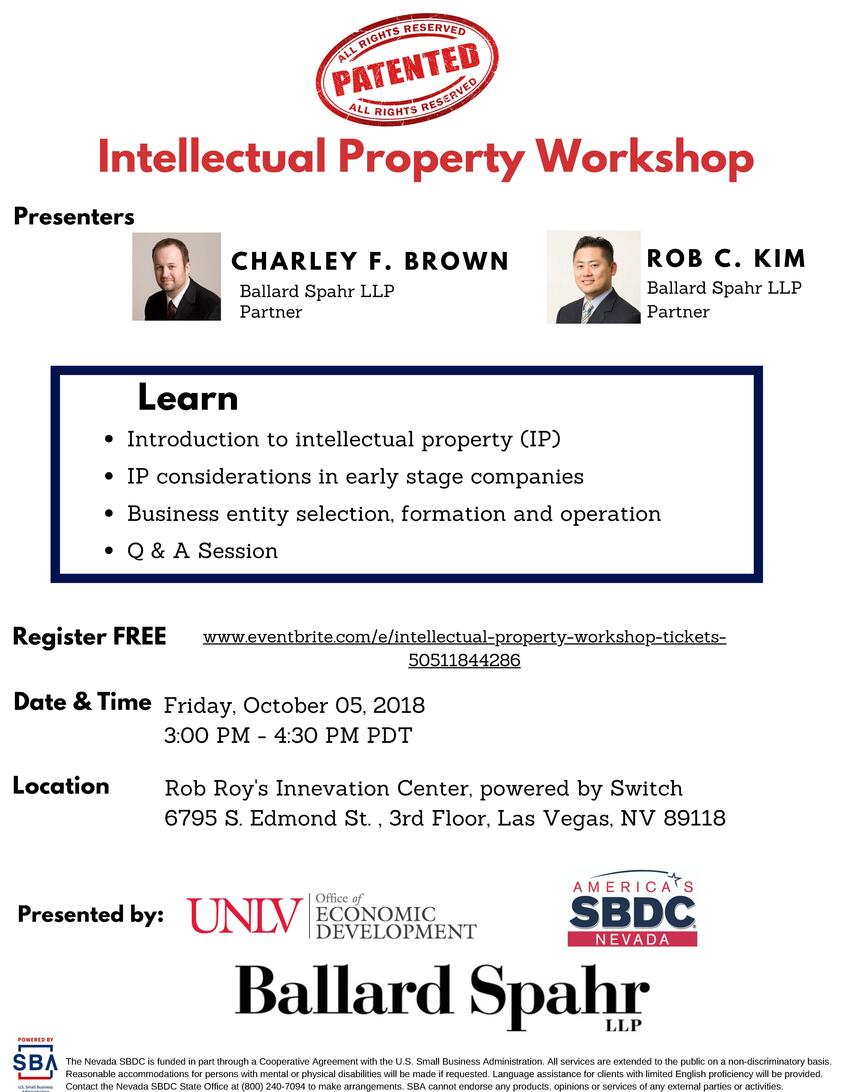 Intellectual Property Workshop flyer