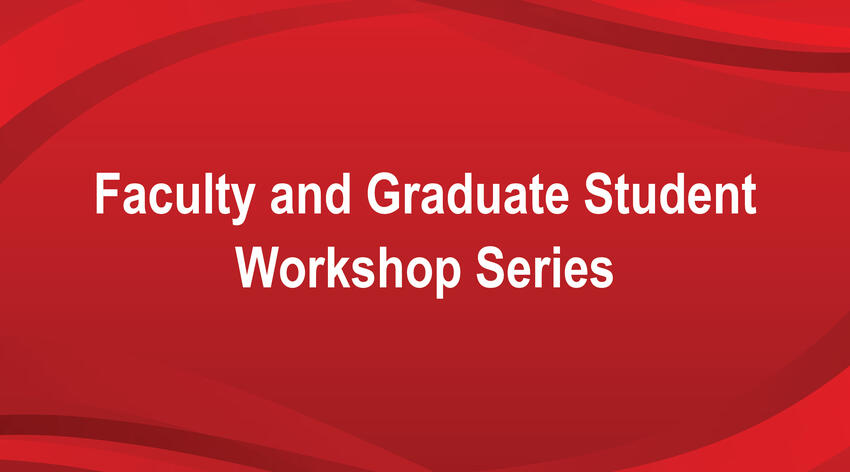 Faculty and Graduate Student Workshop Series banner