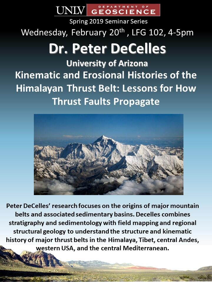 Geoscience Spring 2019 Seminar Series poster
