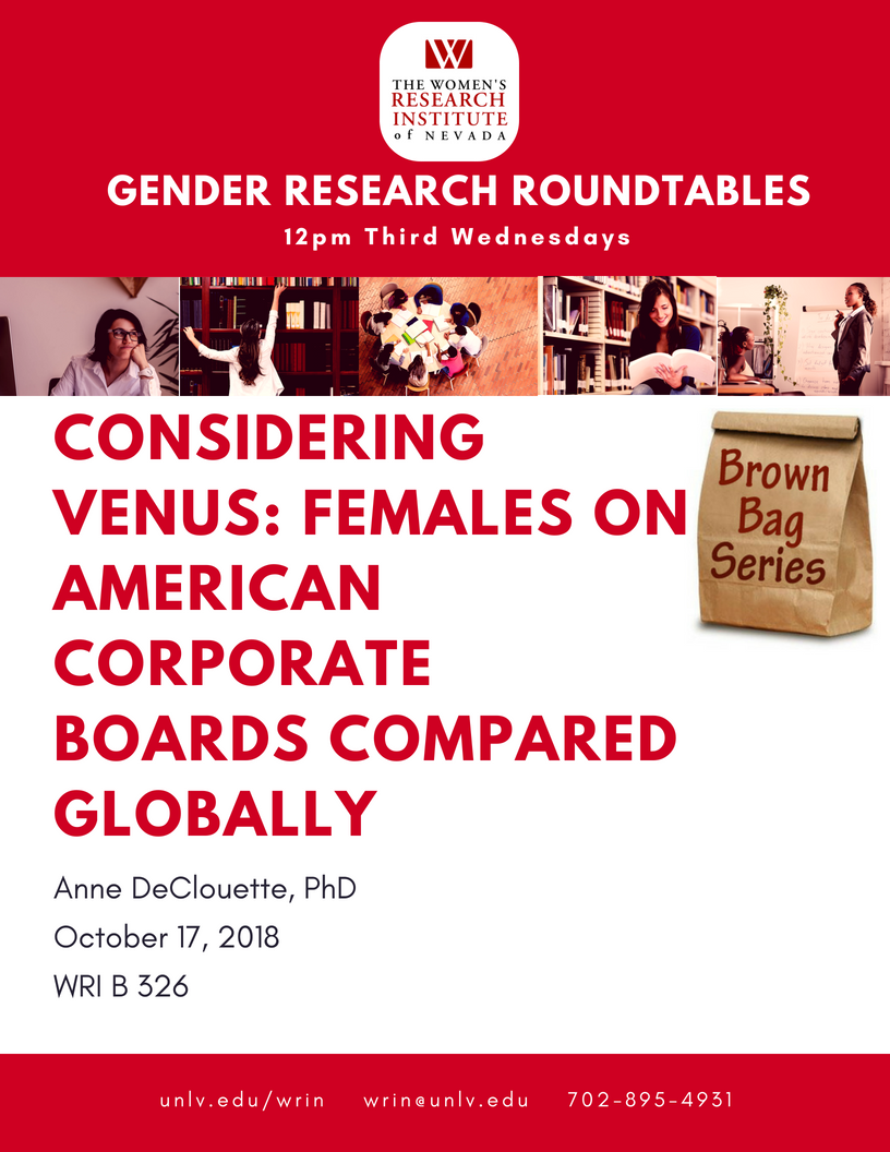 Gender Research Roundtables Brown Bag Series poster