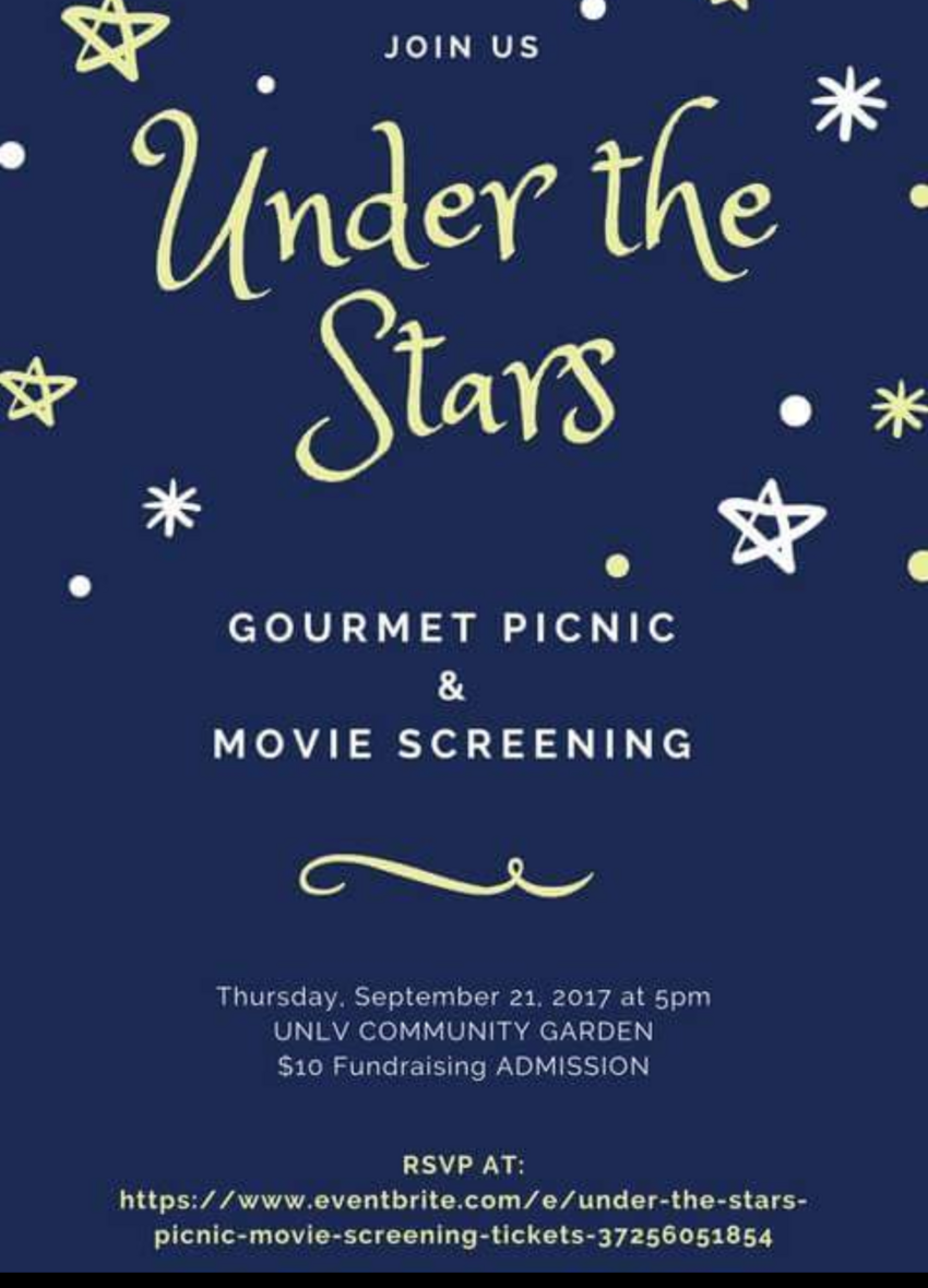 Under the Stars picnic and movie poster