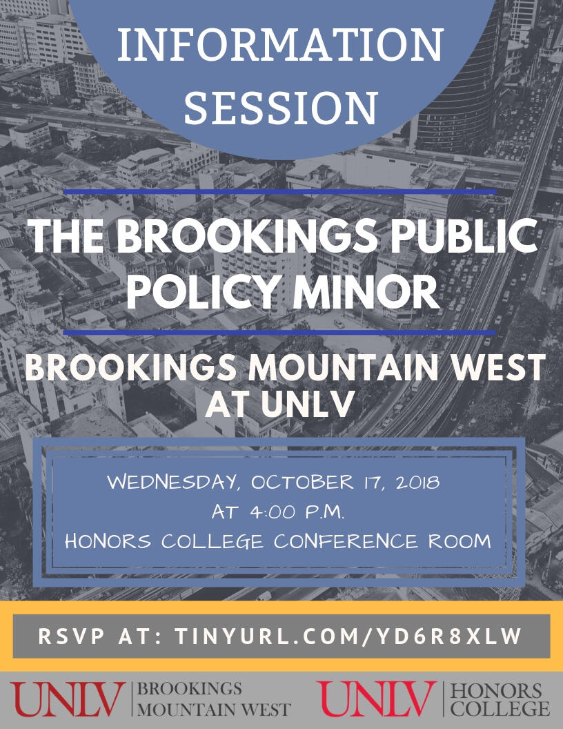 Brookings Public Policy Minor Information Session flyer