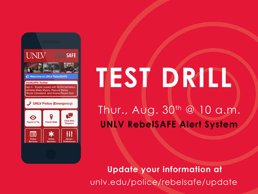 RebelSAFE Alert test drill flyer