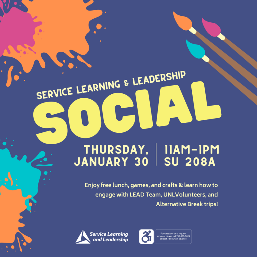 Service Learning & Leadership Social: see description for details.