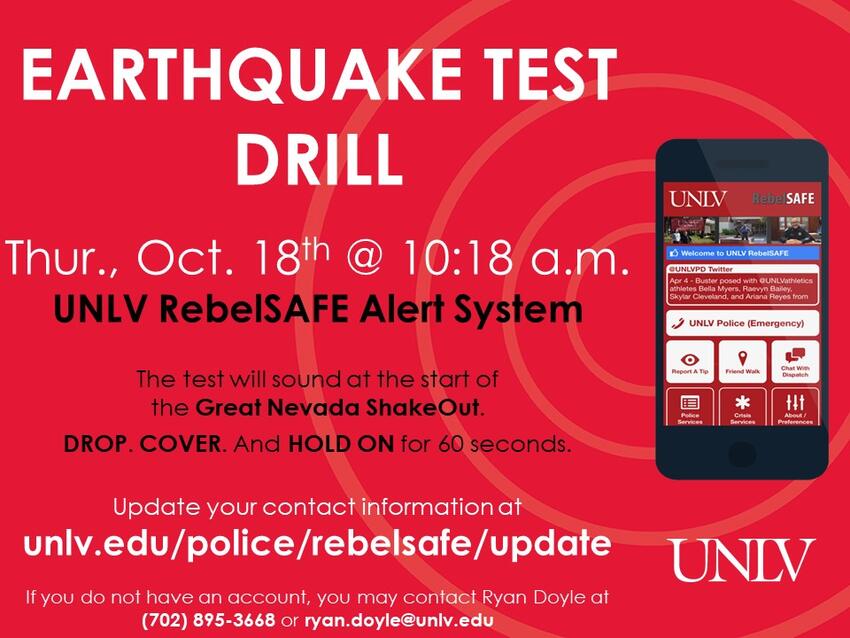 Earthquake test drill flyer