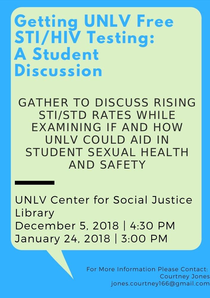 Getting UNLV free STI/HIV testing: s student discussion poster