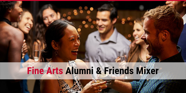 Fine Arts Alumni & Friends Mixer, men and women socializing