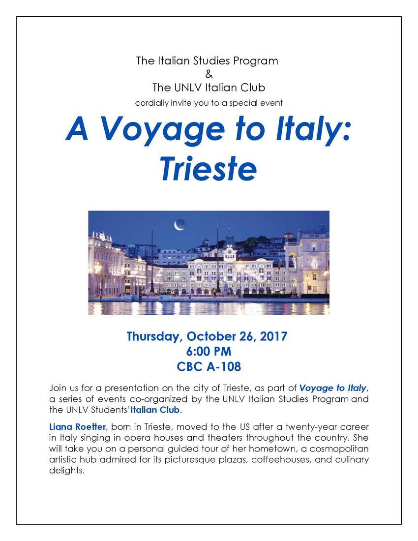 A Voyage to Italy Presentation Flyer