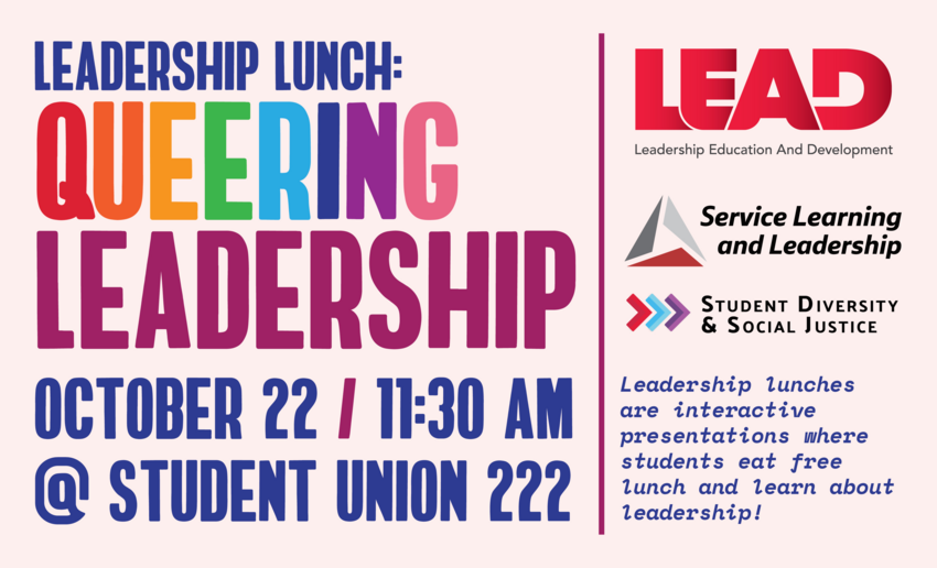 leadership lunch: Queering Leadership flyer