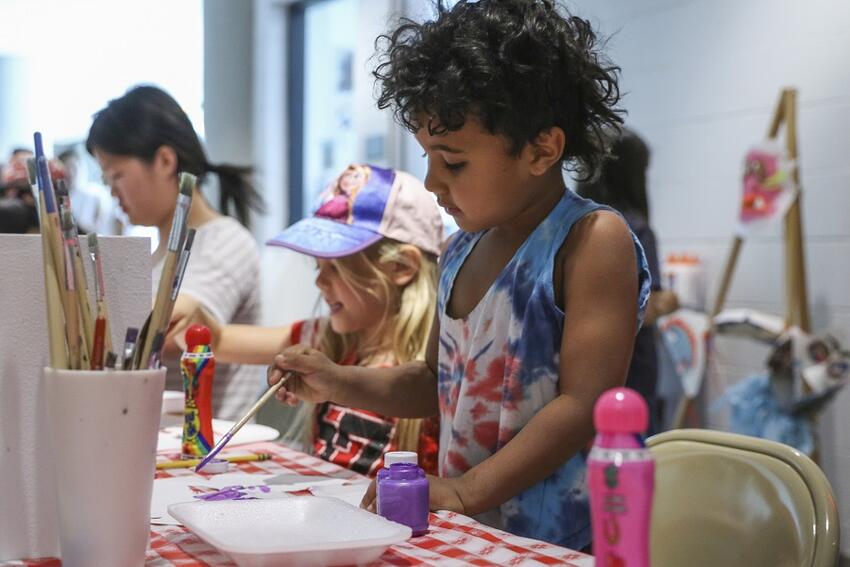 Children painting pictures