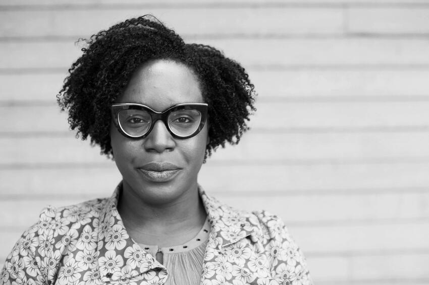 Black and white photo of Lesley Nneka Arimah