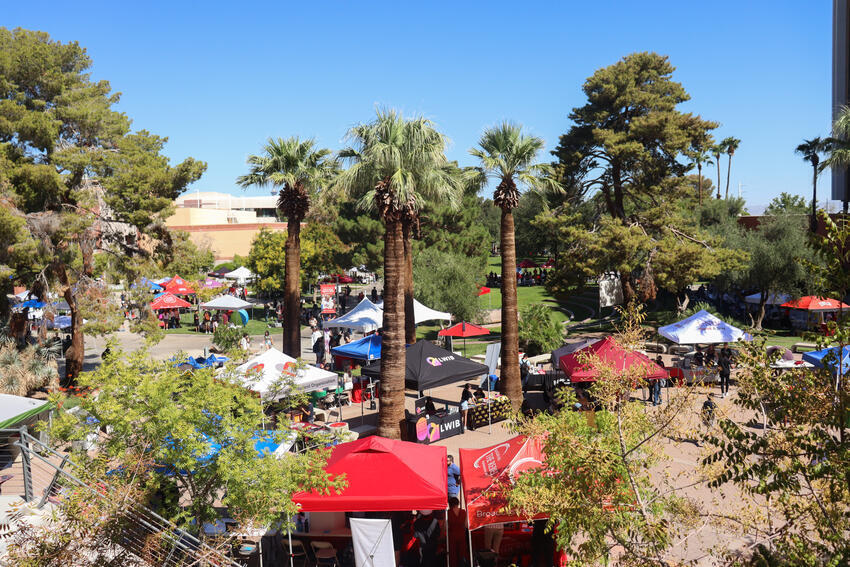 Tents and booths at the Involvement Fair