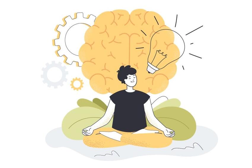 Illustration of a person meditating