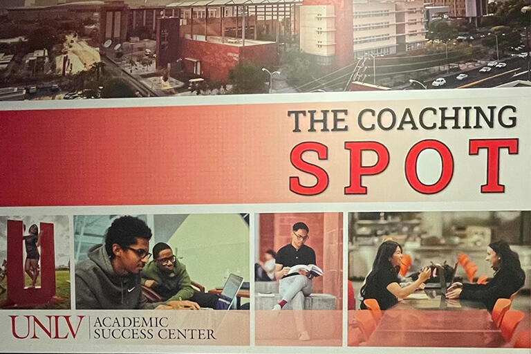 Photo mural inside the UNLV Coaching Spot