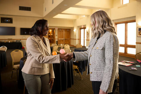 Two people shaking hands