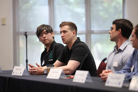 Three people on a panel