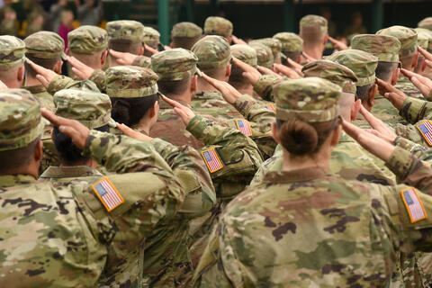 Soldiers saluting