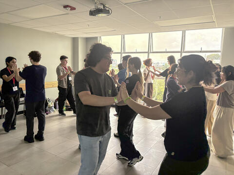 Students dancing