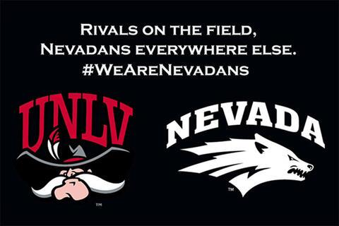 Poster with UNLV/UNR mascots