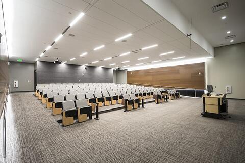 Large auditorium that can seat more than 100 people